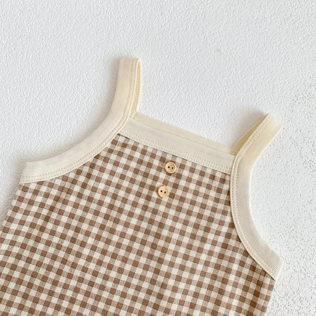 Gingham Meadow Romper