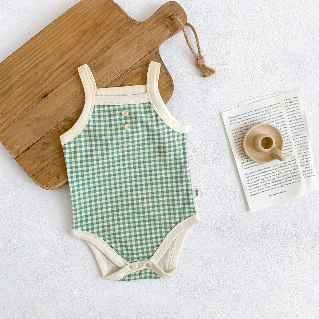 Gingham Meadow Romper