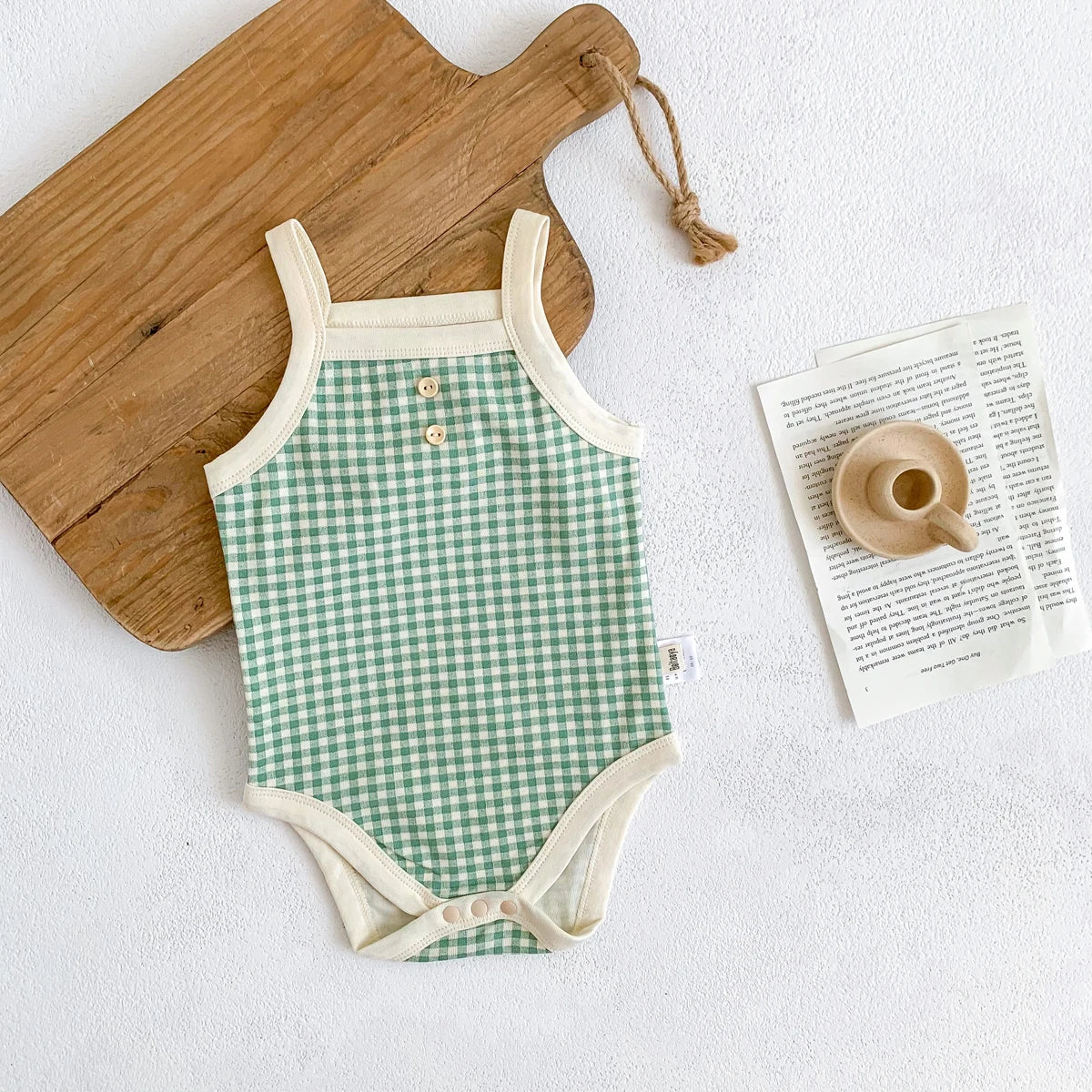 Gingham Meadow Romper