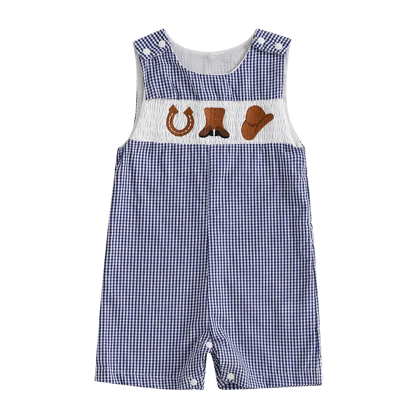 Little Rancher Plaid Overalls